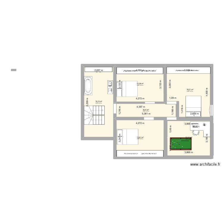 mousson. Plan de 6 pièces et 79 m2