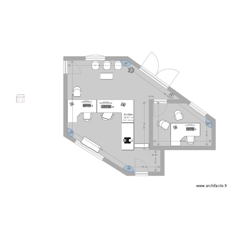 bureau. Plan de 0 pièce et 0 m2