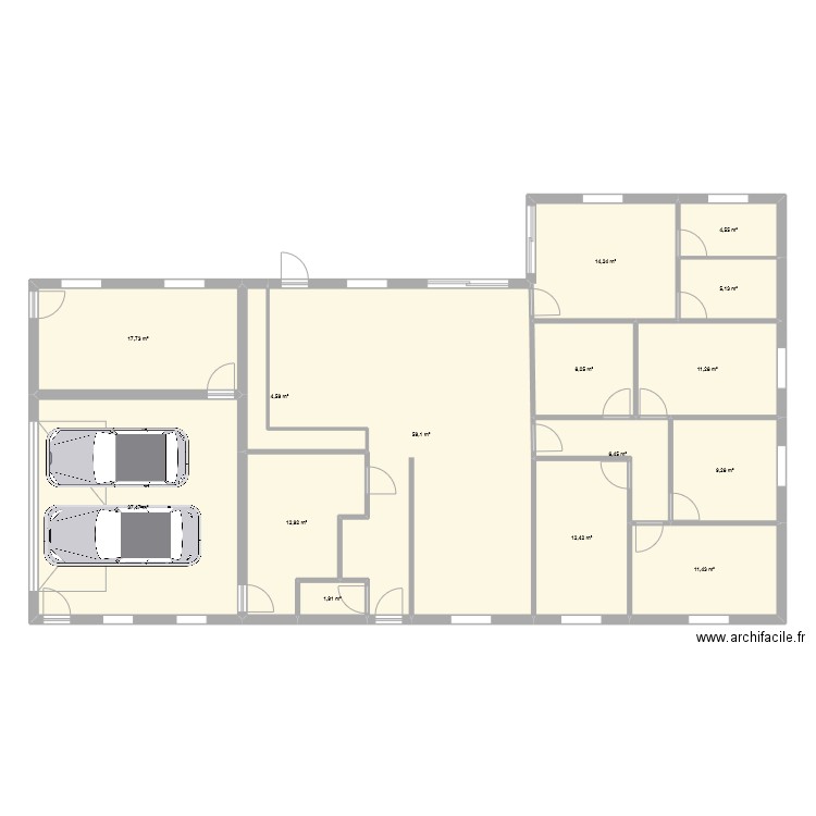 maison. Plan de 15 pièces et 217 m2