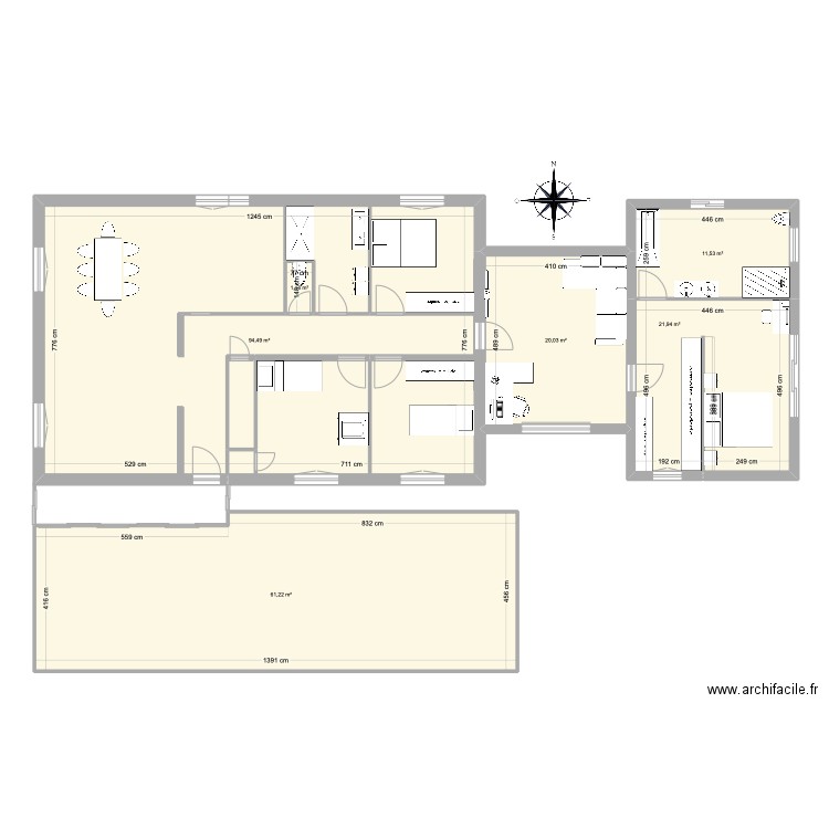 Belleneuve extension. Plan de 6 pièces et 213 m2