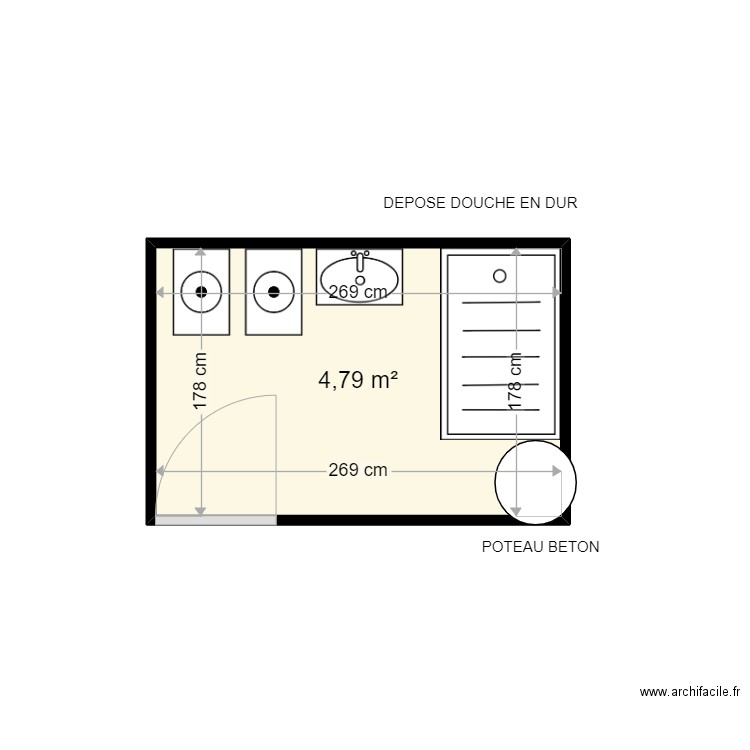 MAGNIEZ MICHEL - Plan 1 pièce 5 m2 dessiné par harmo59000