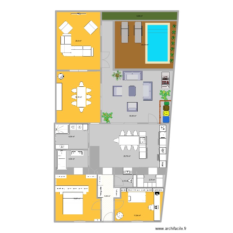 maison V11. Plan de 13 pièces et 176 m2