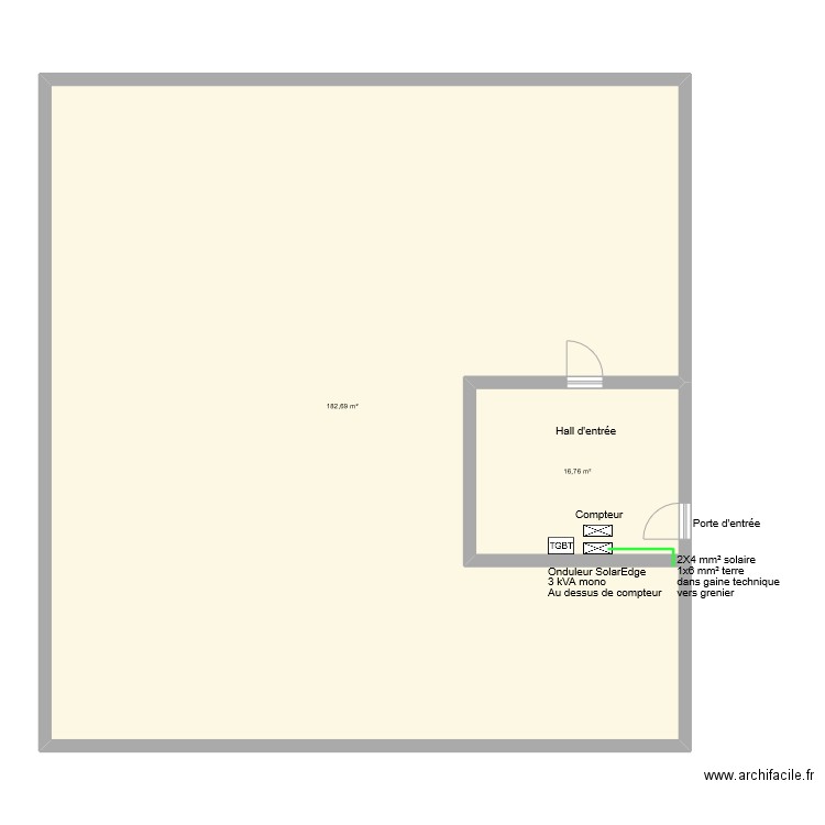 Delphine Crepin. Plan de 4 pièces et 399 m2