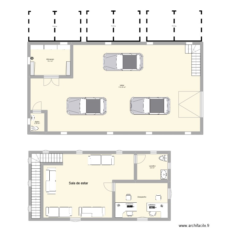 m10. Plan de 5 pièces et 194 m2