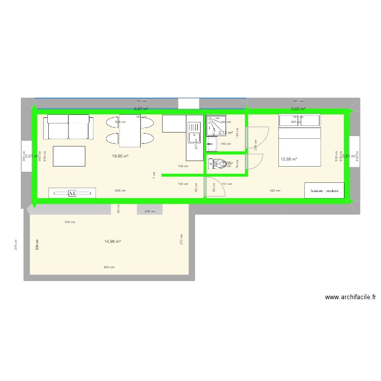 1er étage chambre à droite - métrage. Plan de 0 pièce et 0 m2