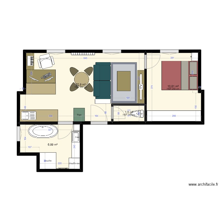 Alfortville2. Plan de 4 pièces et 42 m2