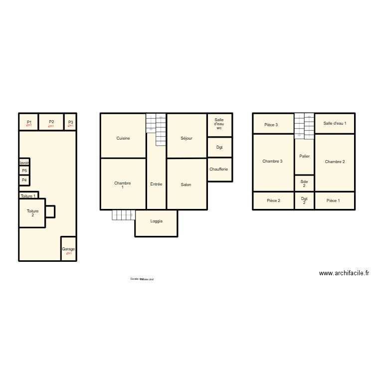 AUDIERNE DURAND. Plan de 29 pièces et 85 m2