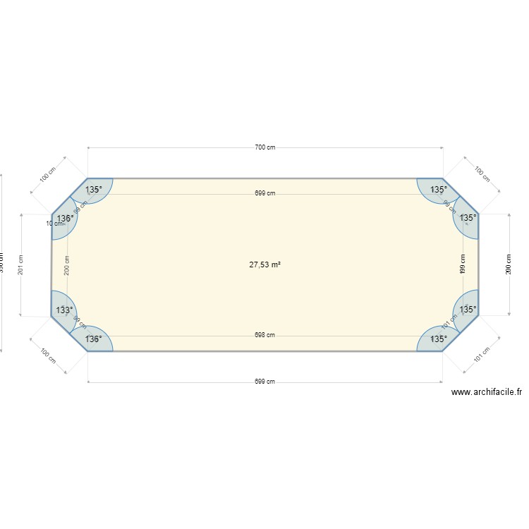 volière 8.5 m Montécristo. Plan de 1 pièce et 28 m2