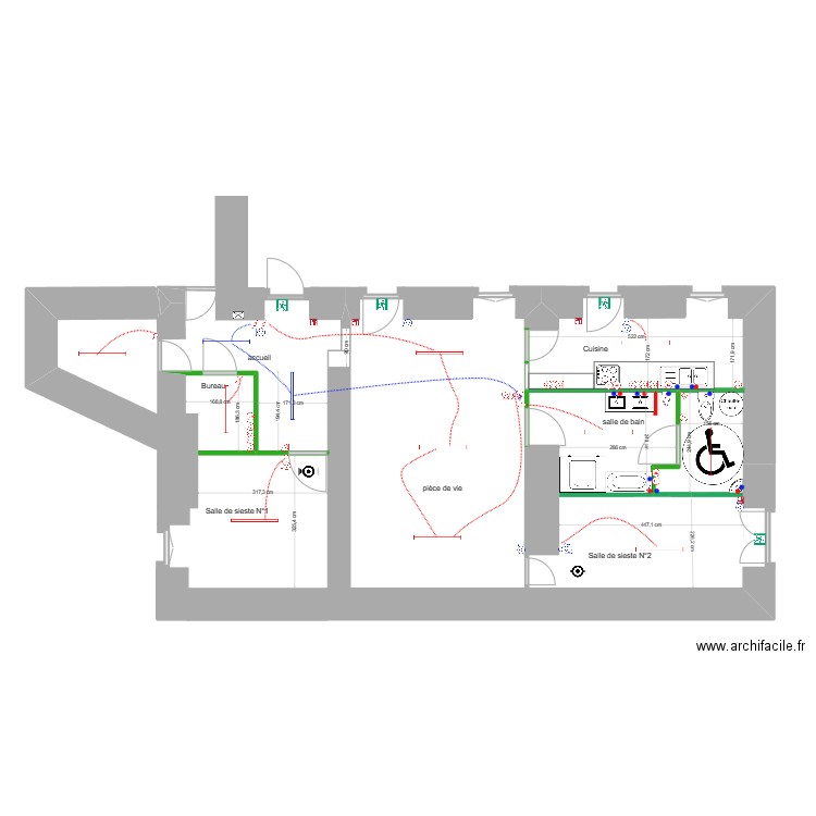 Plan de la MAM  électricité plomberie. Plan de 0 pièce et 0 m2