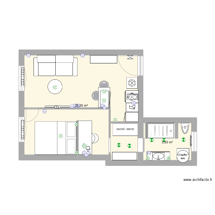 Abbé greg final elec. Plan de 2 pièces et 29 m2