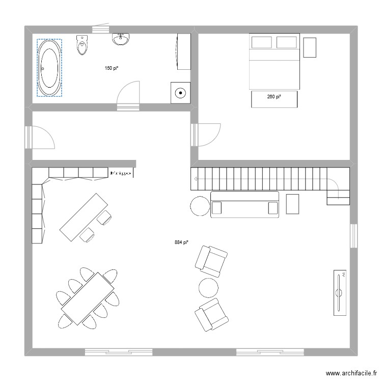 maison de rêve. Plan de 3 pièces et 120 m2