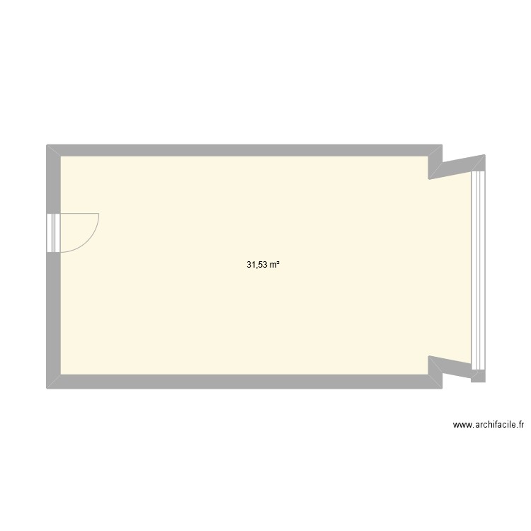 Igor. Plan de 1 pièce et 32 m2