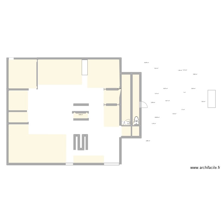 morais. Plan de 19 pièces et 92 m2