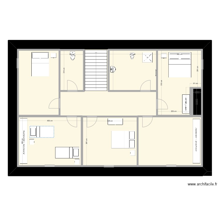 Malboudie . Plan de 7 pièces et 206 m2