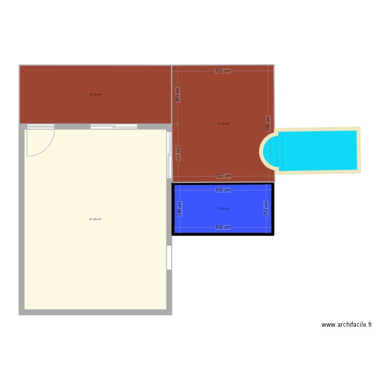 Terrasse Last. Plan de 4 pièces et 135 m2