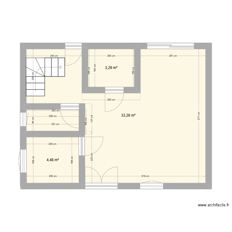 proposotion 1 . Plan de 3 pièces et 41 m2