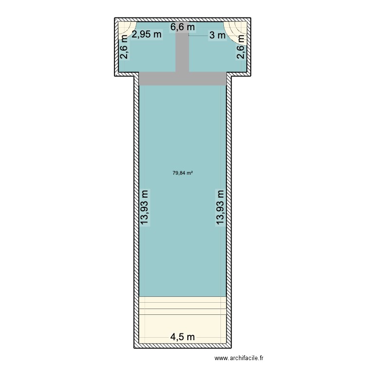 plan piscine projet essaouira. Plan de 1 pièce et 57 m2