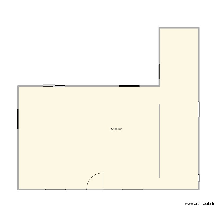 PLAN. Plan de 1 pièce et 63 m2