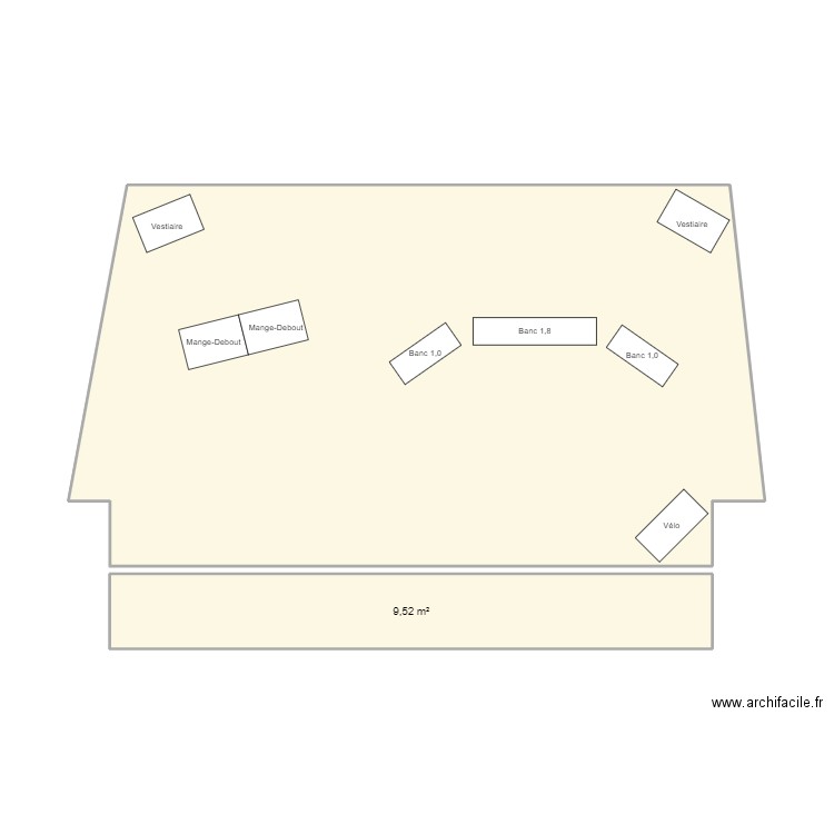 Seminaire 2024. Plan de 2 pièces et 61 m2