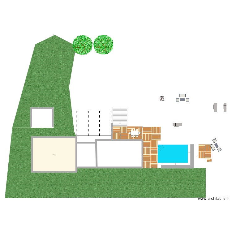 Ext Cieurac Piscine V4. Plan de 1 pièce et 59 m2