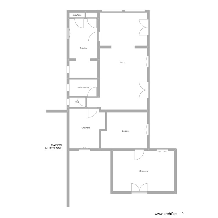 50615. Plan de 8 pièces et 97 m2