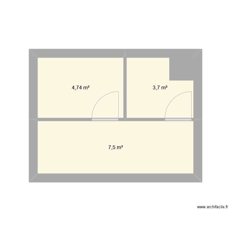 cellier maison. Plan de 3 pièces et 16 m2