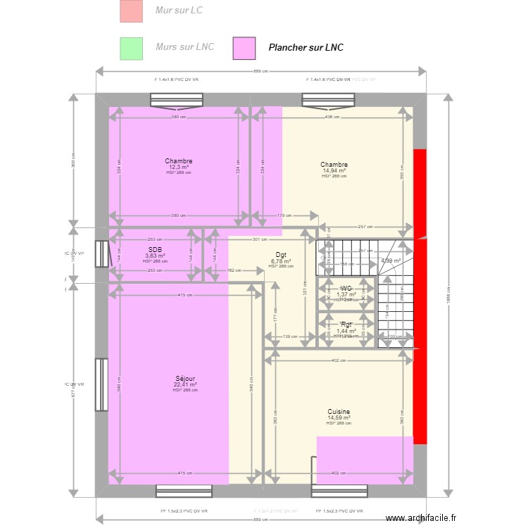 ML24011961 . Plan de 18 pièces et 161 m2