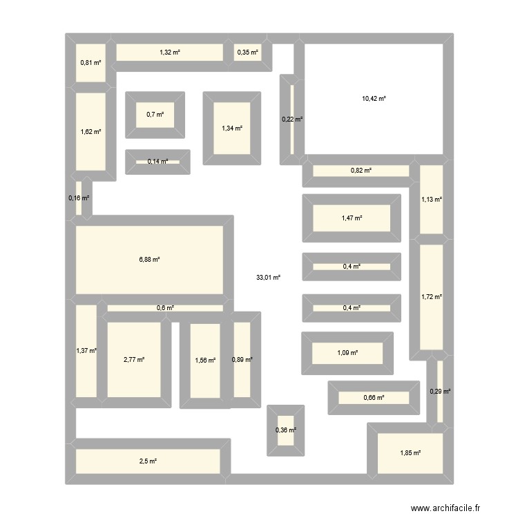 rapport stage. Plan de 29 pièces et 98 m2