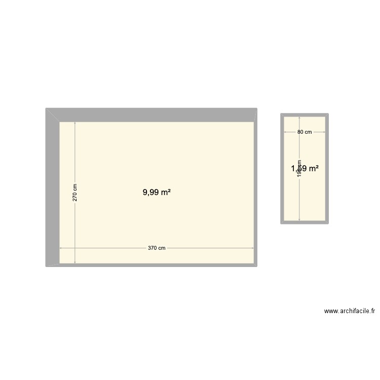 maison. Plan de 2 pièces et 12 m2