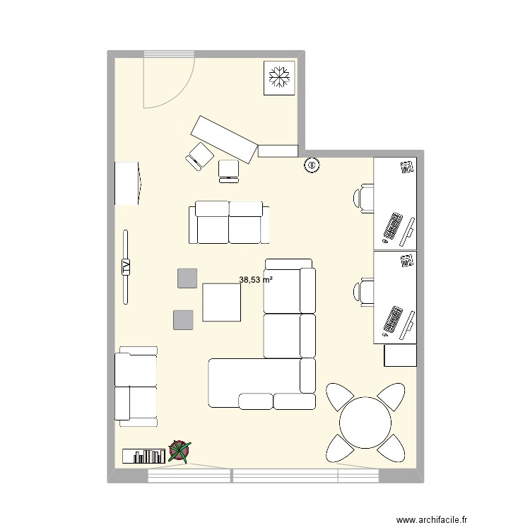 Standby Glovelier variante / VEC. Plan de 1 pièce et 39 m2