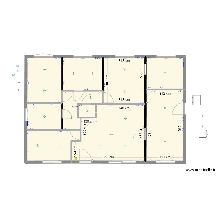 futur disposition + élec. Plan de 10 pièces et 109 m2