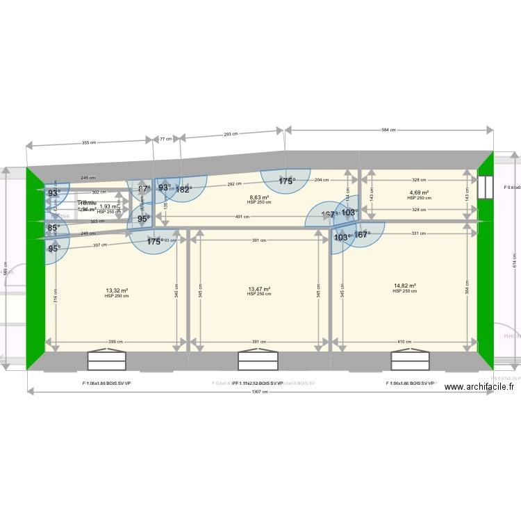 ML24011526. Plan de 16 pièces et 167 m2