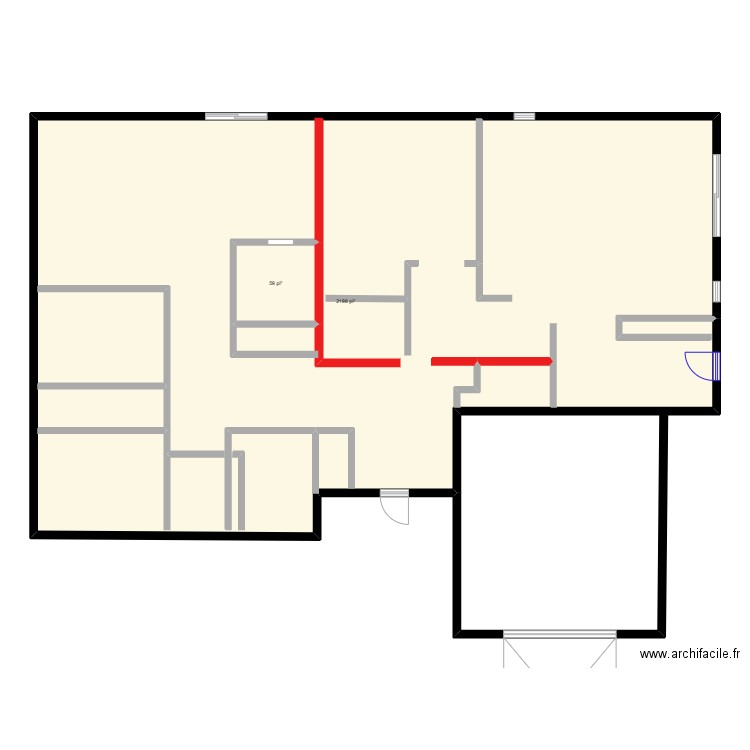 Vista. Plan de 2 pièces et 219 m2