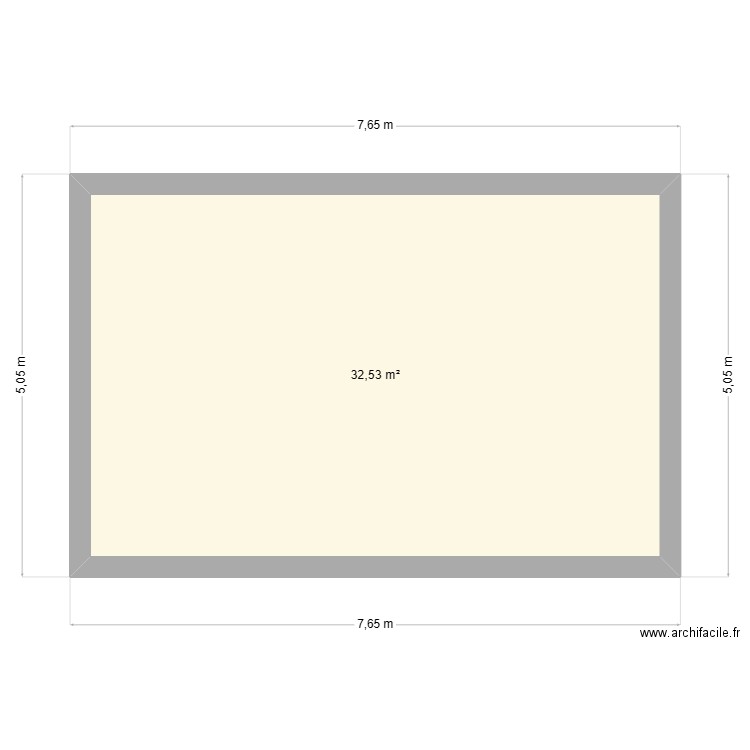 extension evenos. Plan de 1 pièce et 33 m2