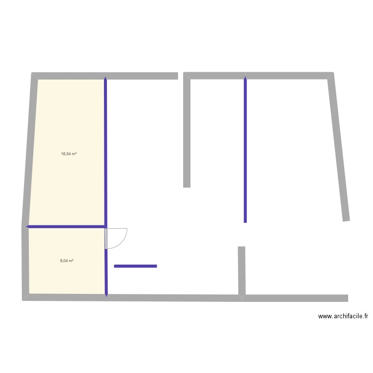 AIGLON1. Plan de 2 pièces et 25 m2