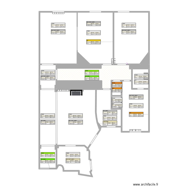 43Nollet - Peinture. Plan de 20 pièces et 100 m2