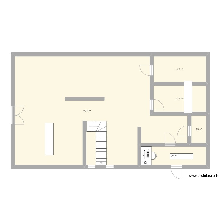 rdc institut . Plan de 5 pièces et 116 m2