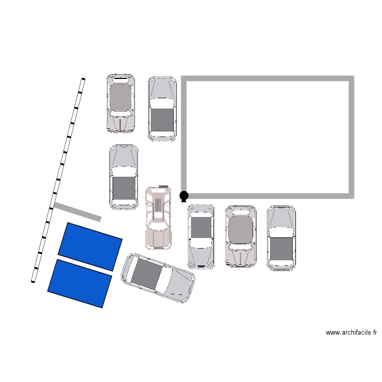 plan concession. Plan de 1 pièce et 20 m2