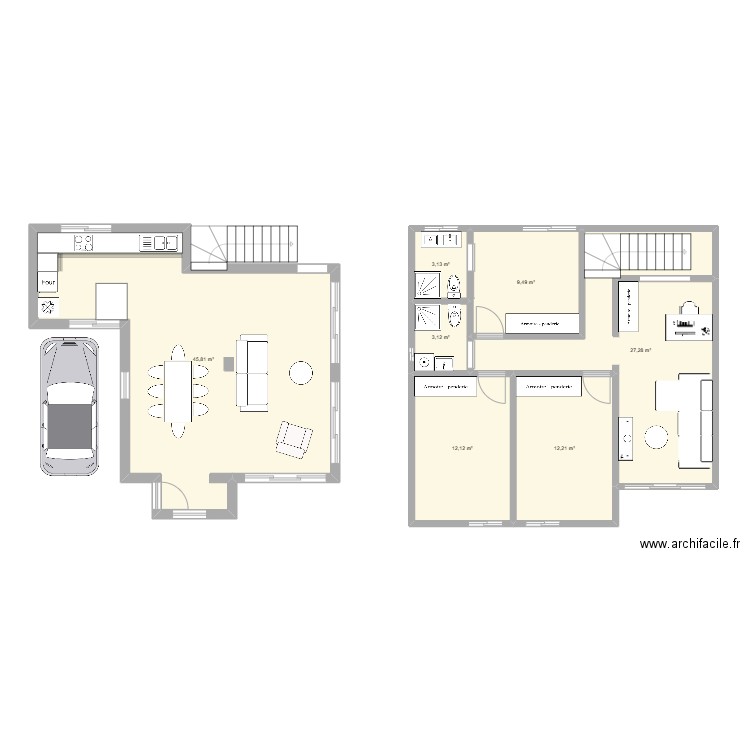 Beney 2 premier plan. Plan de 7 pièces et 113 m2