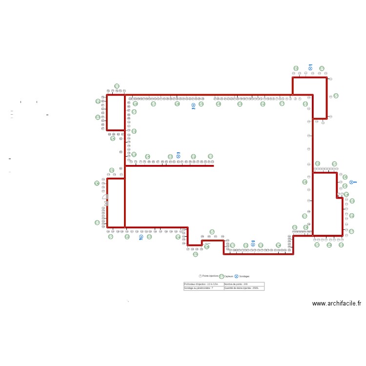 genetin. Plan de 4 pièces et 50 m2