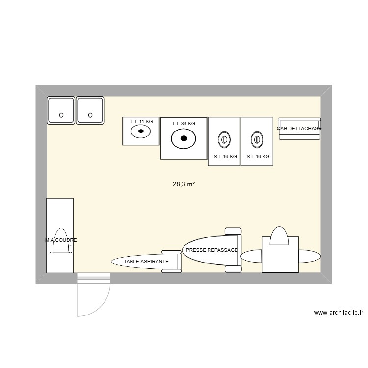 BALIMA. Plan de 1 pièce et 28 m2