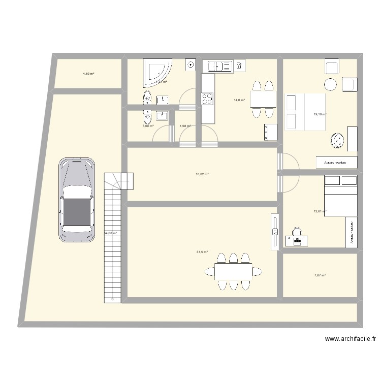 tun25. Plan de 11 pièces et 175 m2