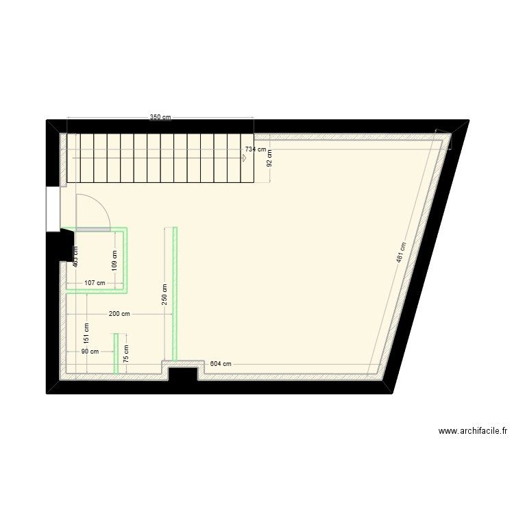 BERGEY 2éme Etage placo. Plan de 1 pièce et 31 m2