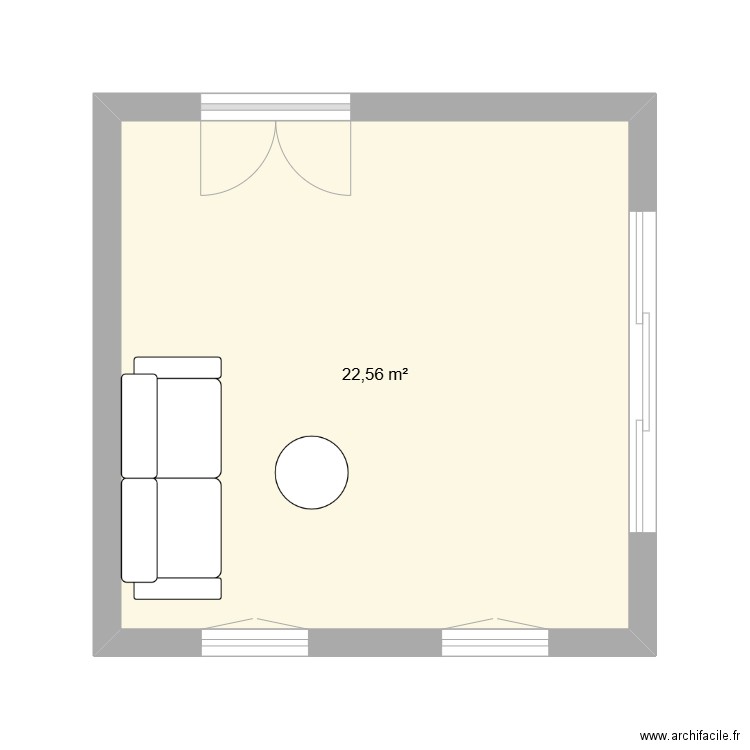 chaapmacfio. Plan de 1 pièce et 23 m2