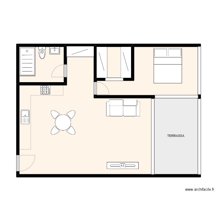 JAN 11B. Plan de 5 pièces et 69 m2