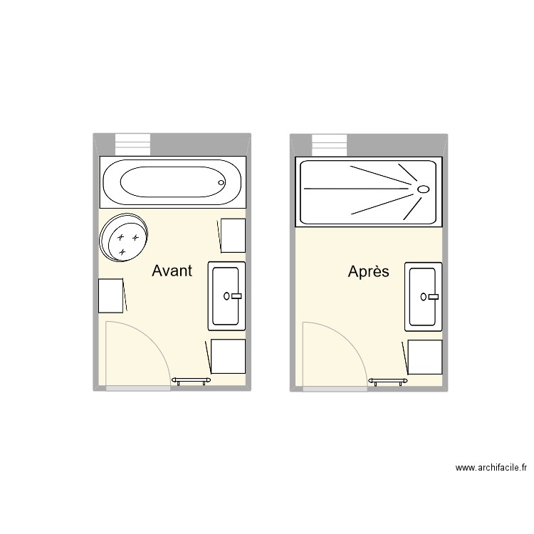 Saumet. Plan de 2 pièces et 9 m2