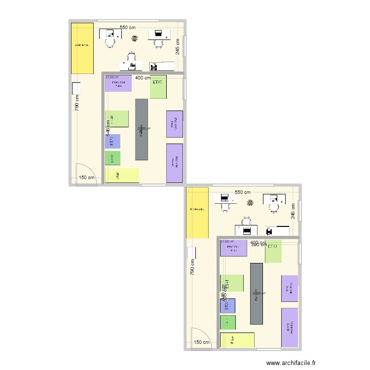 MICROBIO. Plan de 4 pièces et 85 m2