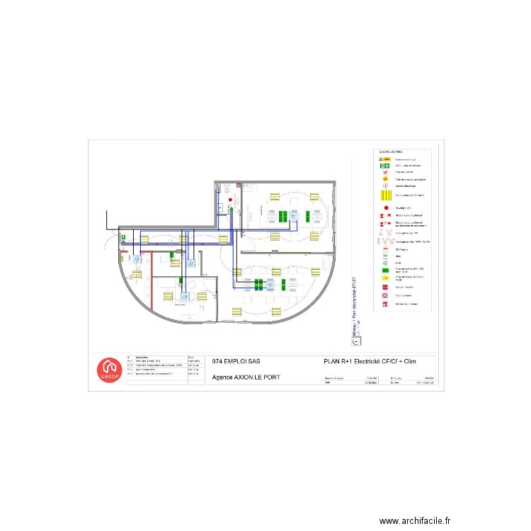 Agence AXION Implantation R+1 V2. Plan de 0 pièce et 0 m2