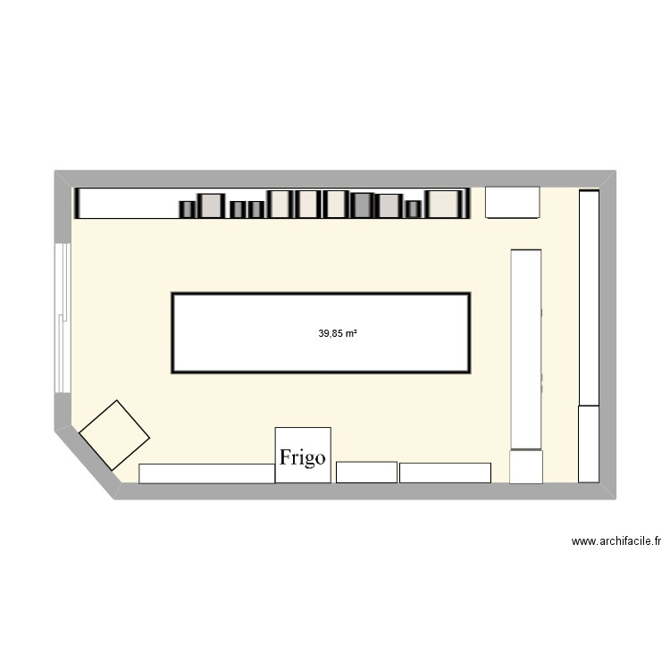 plan du magasin. Plan de 1 pièce et 40 m2