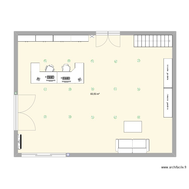 OPTIMIZ BUREAU. Plan de 1 pièce et 84 m2